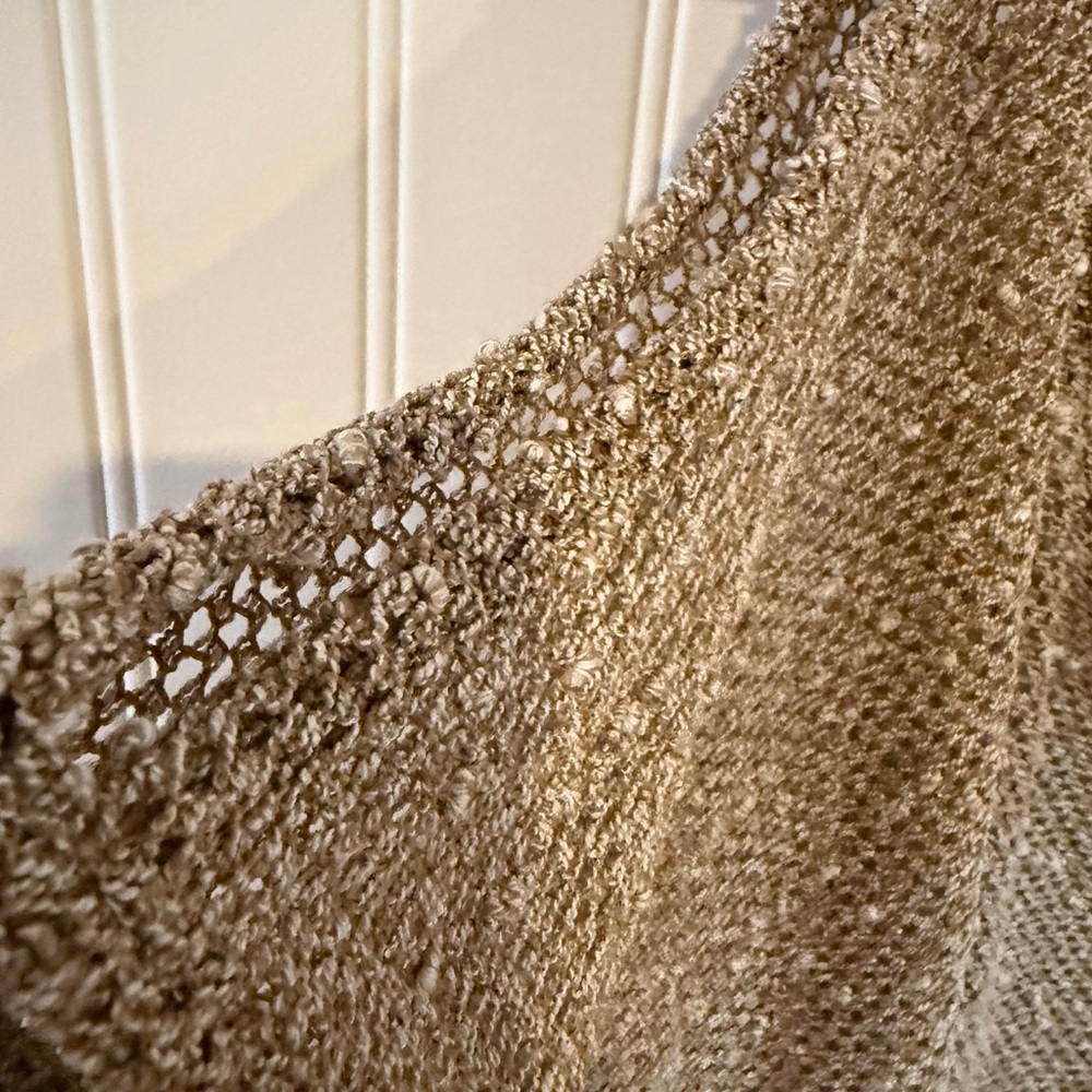 Jordan Taylor Cream/gold Knit swim coverup - Picture 2 of 3